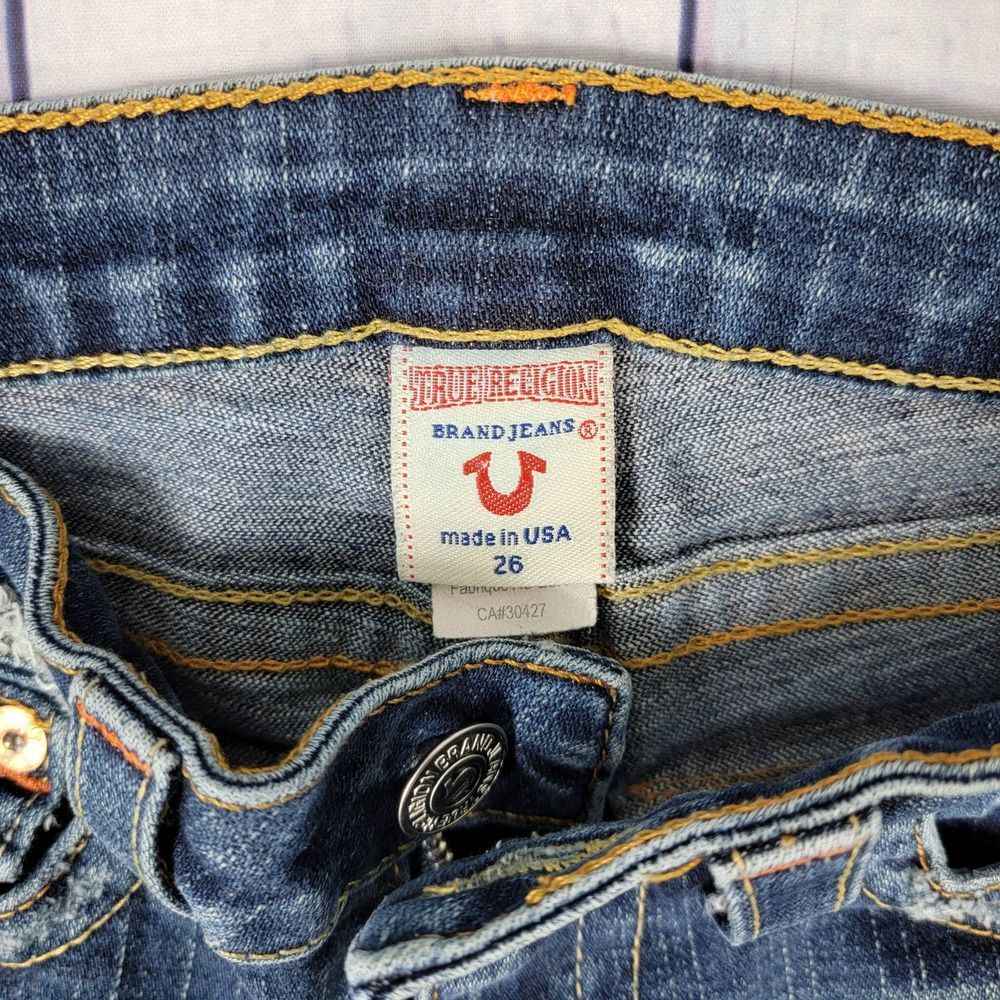 True Religion Vintage Y2K Joey Low Rise Twist Flare Leg Jeans Size 26 - Picture 4 of 8